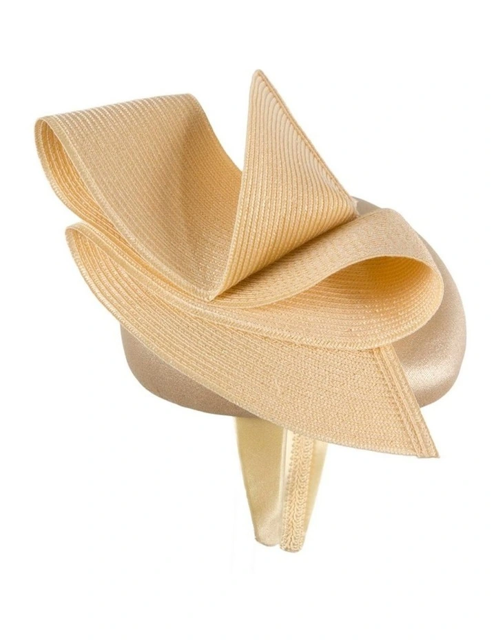 Gold leather pillbox fascinator by Fillies Collection S329GLD image 3