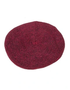 Classic crocheted burgundy beret by Max Alexander JR012W