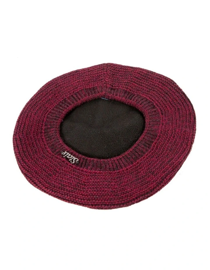 Classic crocheted burgundy beret by Max Alexander JR012W image 3