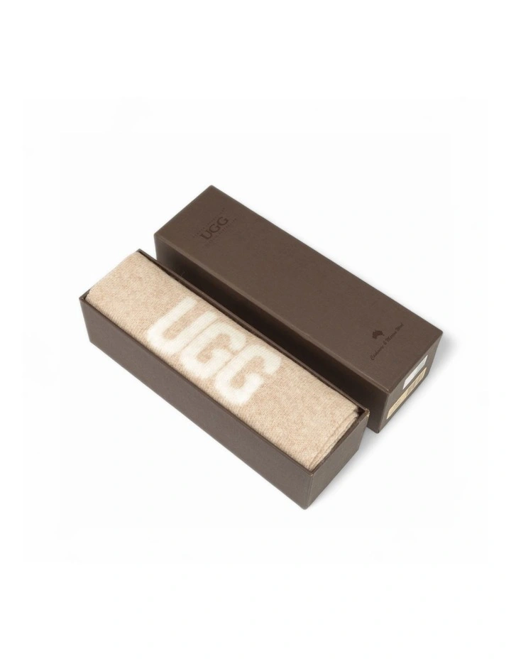 UGG Logo Cashmere Australian Wool Woven Scarf image 4