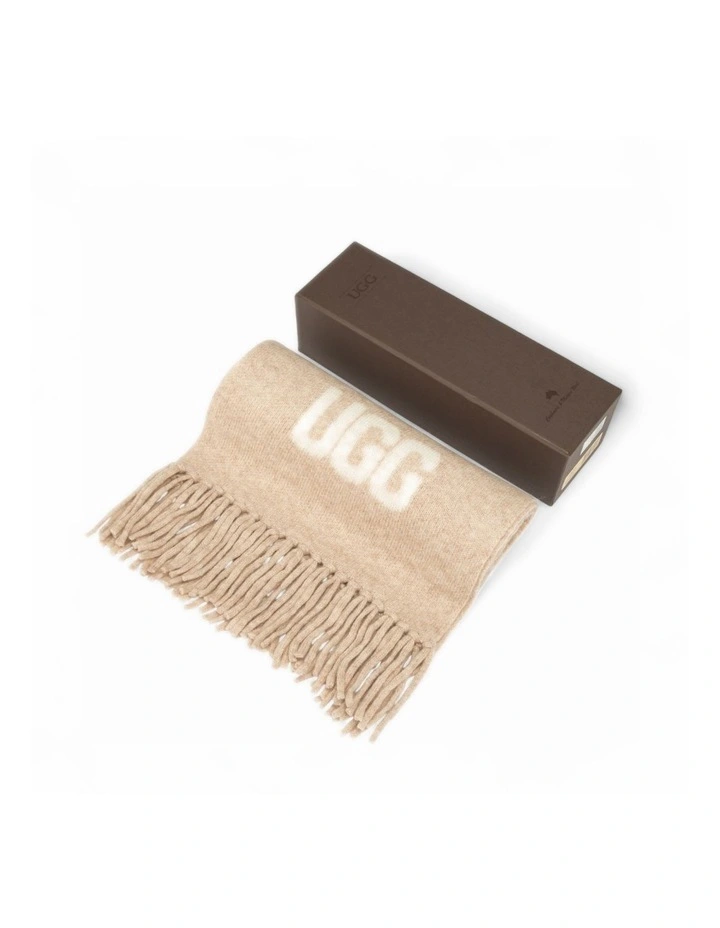 UGG Logo Cashmere Australian Wool Woven Scarf image 5
