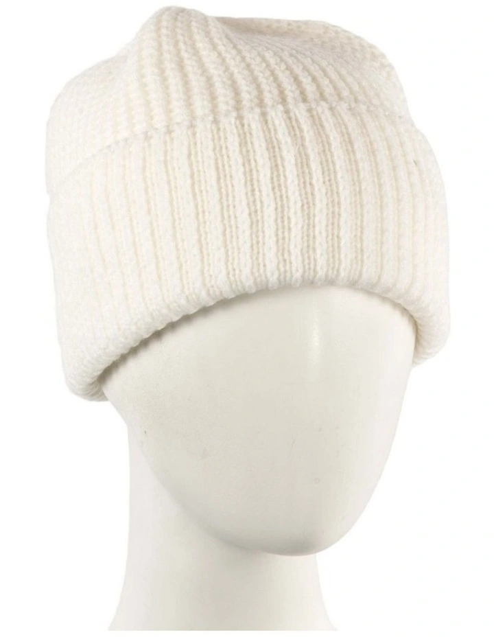 Cream Angora Blend Slouchy Beanie Made in Europe JR021C image 1