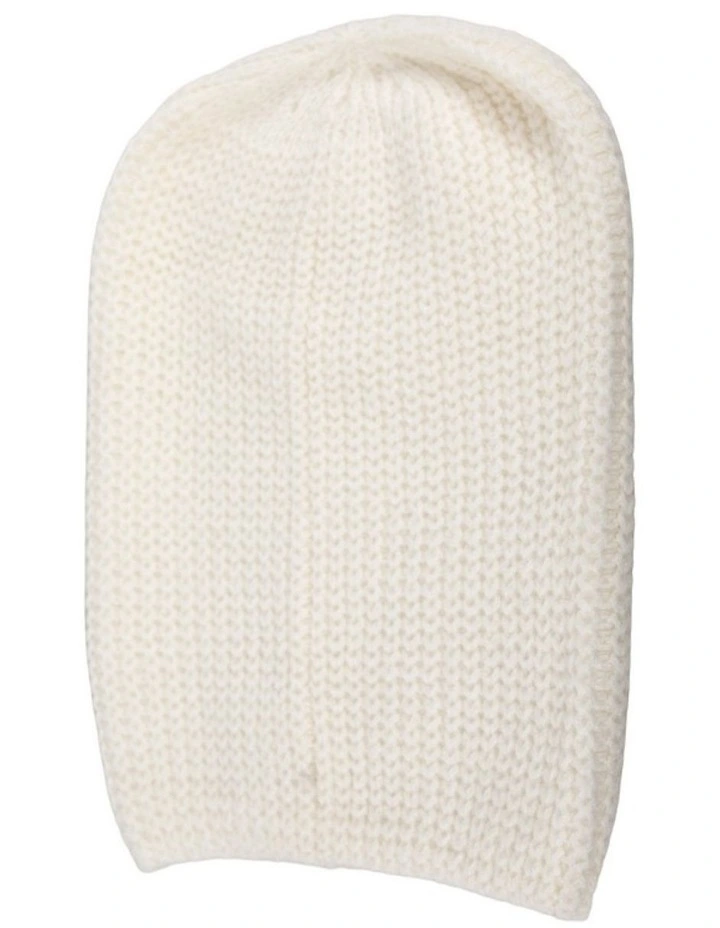 Cream Angora Blend Slouchy Beanie Made in Europe JR021C image 2