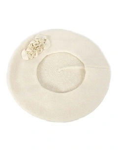 Warm woven cream beret by Max Alexander JR003C