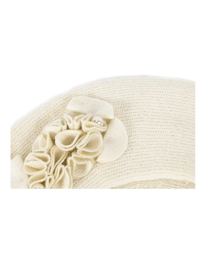 Warm woven cream beret by Max Alexander JR003C image 2