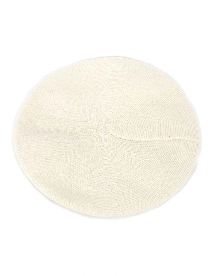 Warm woven cream beret by Max Alexander JR003C image 3