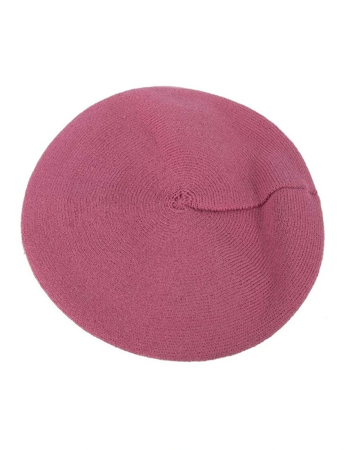 Classic woven fuchsia beret by Max Alexander JR004F image 1