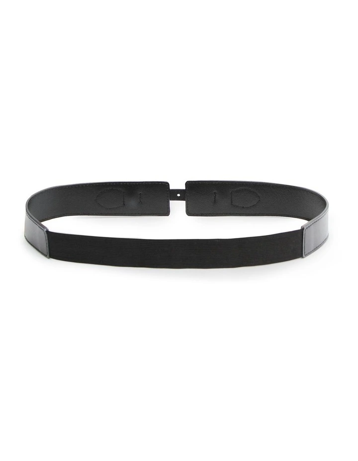 London Fog Leather Waist Belt in Black image 4