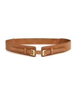 London Fog Leather Waist Belt in Brown