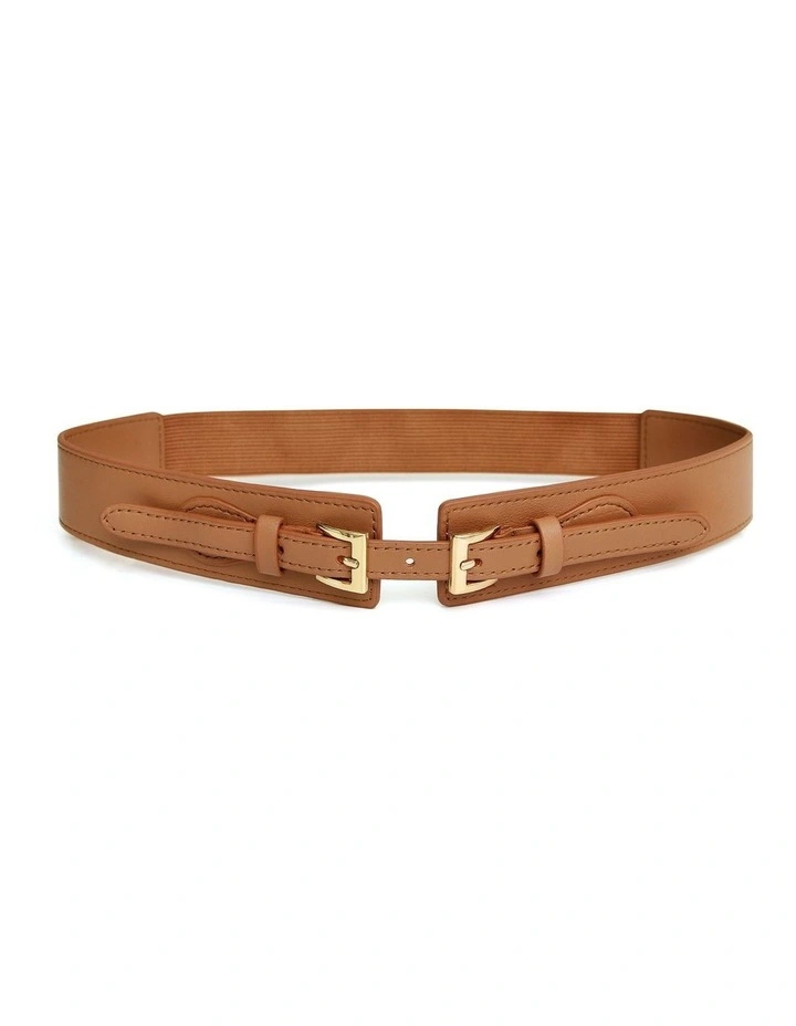 London Fog Leather Waist Belt in Brown image 1