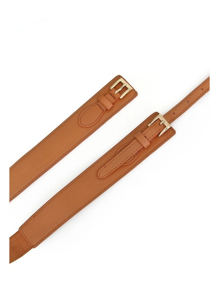 London Fog Leather Waist Belt in Brown image 3