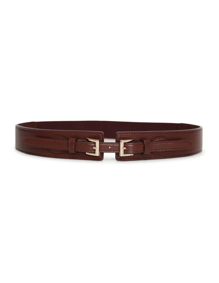 London Fog Leather Waist Belt in Burgundy image 1