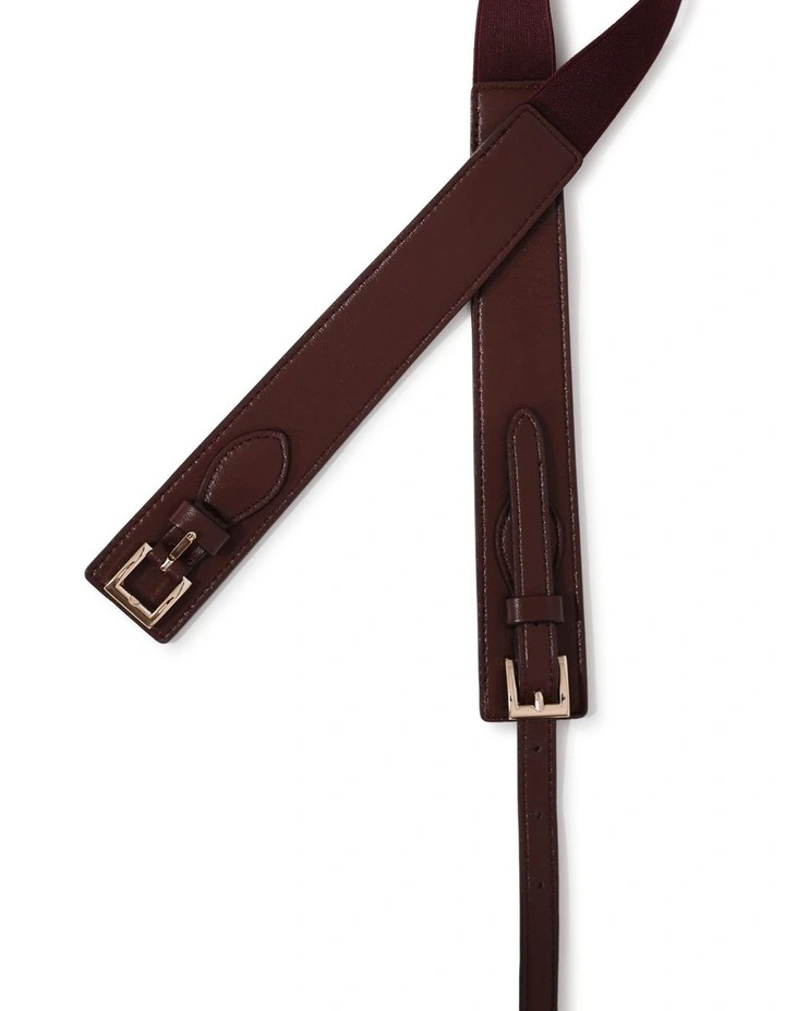 London Fog Leather Waist Belt in Burgundy image 2