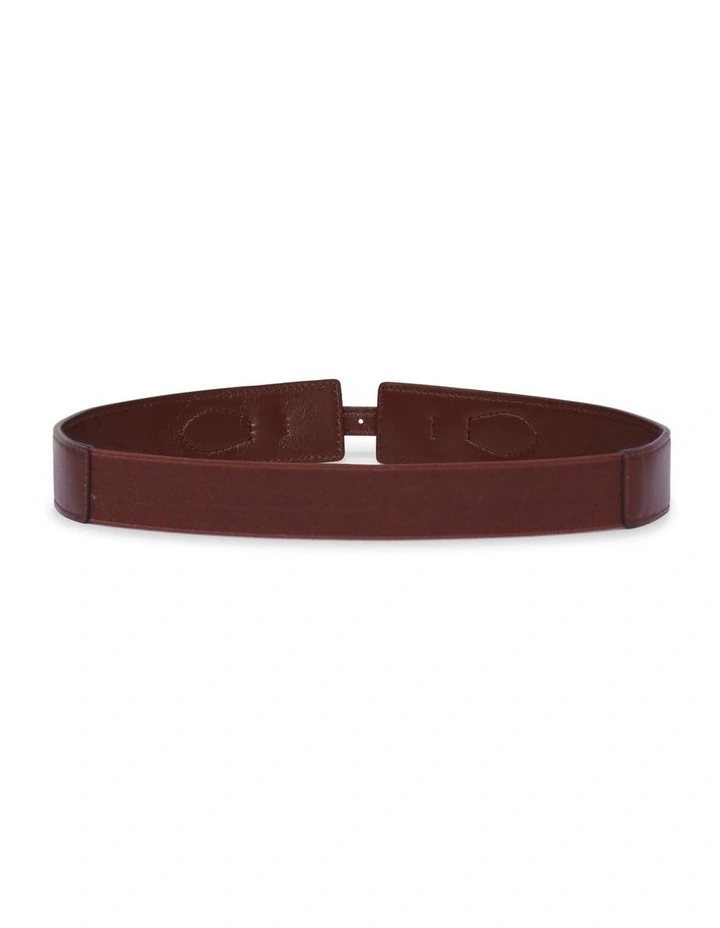 London Fog Leather Waist Belt in Burgundy image 3