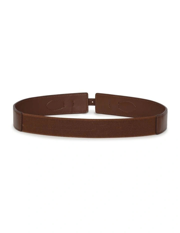 London Fog Leather Waist Belt in Chocolate image 2