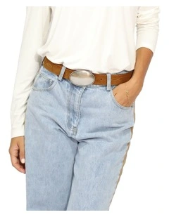 Melrose Western Belt in Tan