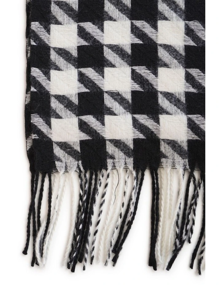 Return To Sender Houndstooth Scarf in Black/White image 1