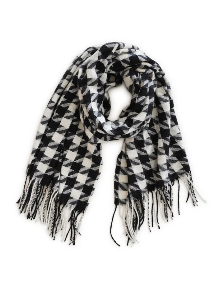 Return To Sender Houndstooth Scarf in Black/White image 3