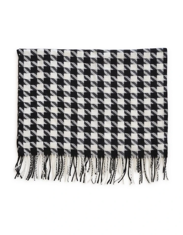 Return To Sender Houndstooth Scarf in Black/White image 4