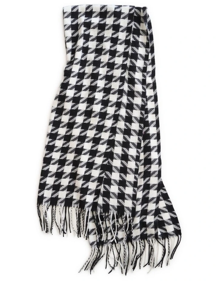 Return To Sender Houndstooth Scarf in Black/White image 5