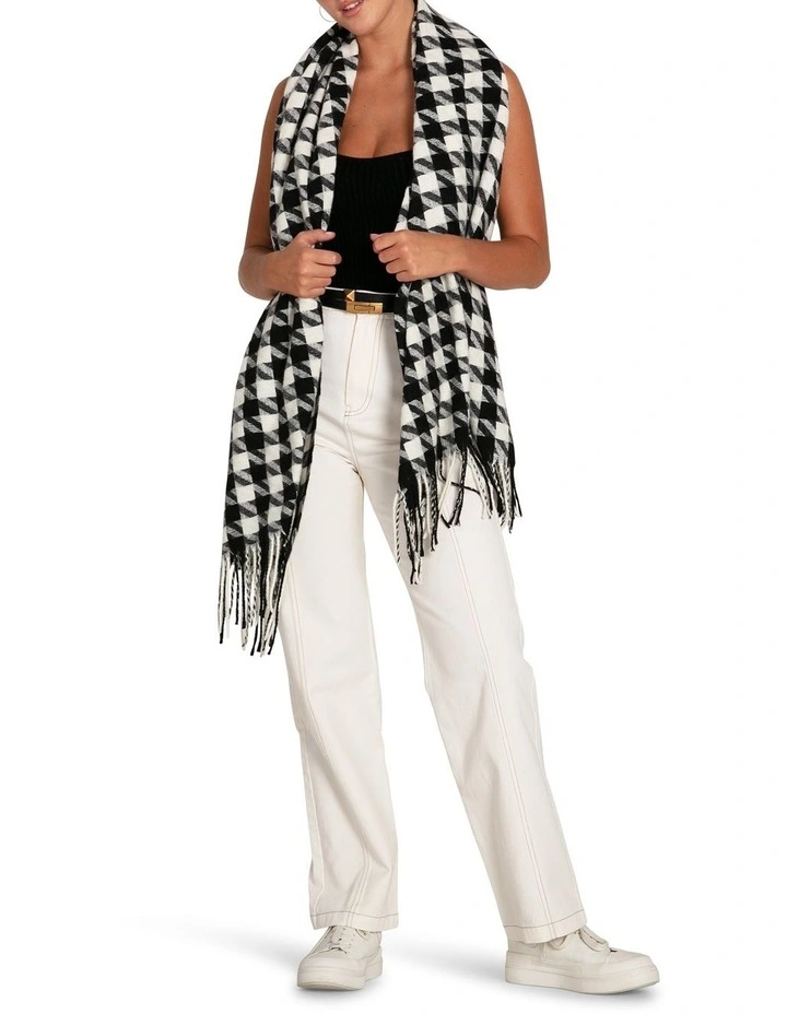 Return To Sender Houndstooth Scarf in Black/White image 6