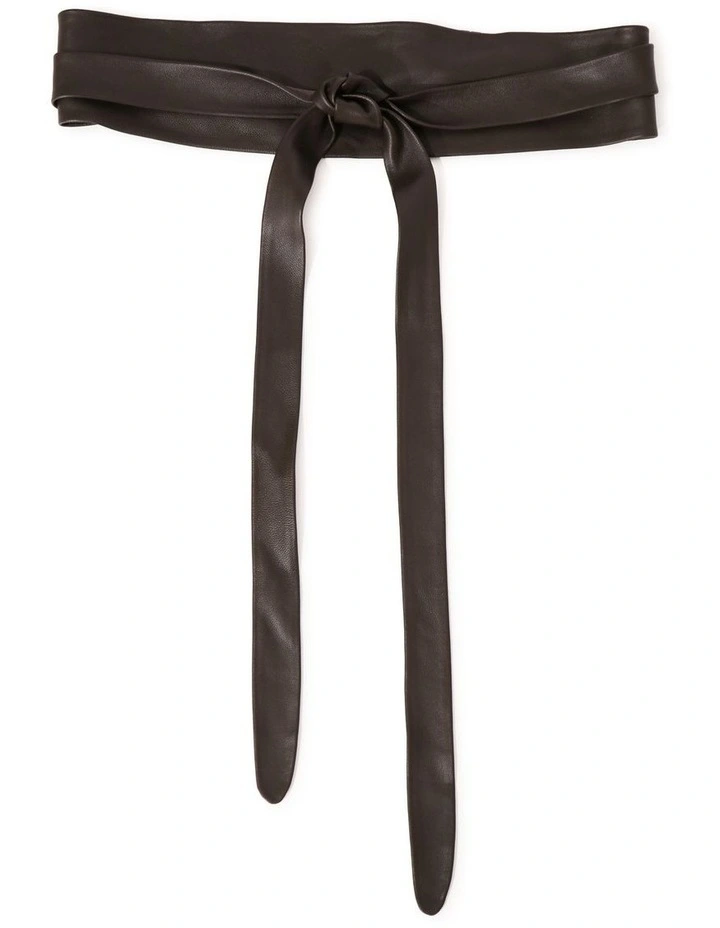 Odyssey Soft Wrap Leather Belt in Chocolate image 1