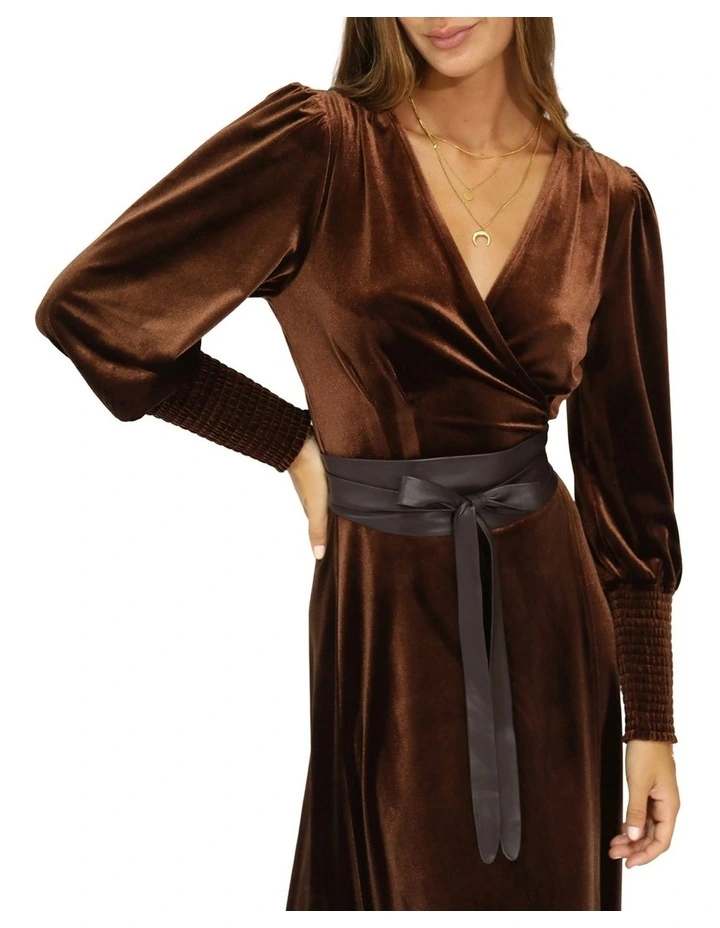 Odyssey Soft Wrap Leather Belt in Chocolate image 2