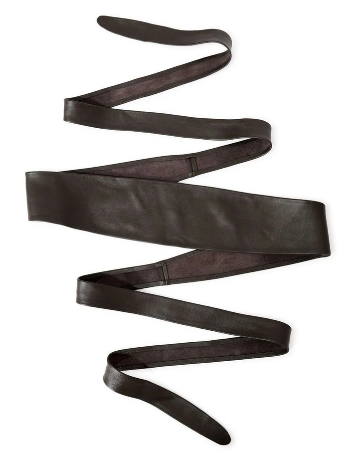 Odyssey Soft Wrap Leather Belt in Chocolate image 3