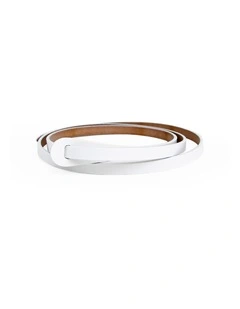 Tie The Knot Leather Belt in White