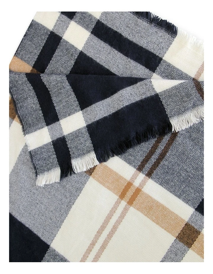 Staten Island Plaid Scarf in Navy image 4