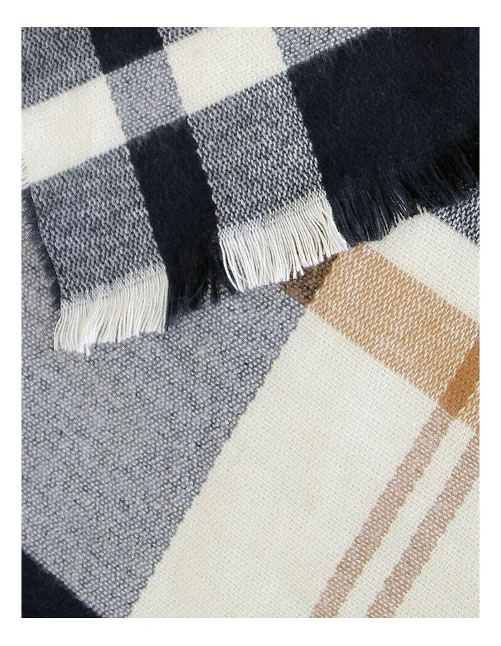 Staten Island Plaid Scarf in Navy image 5