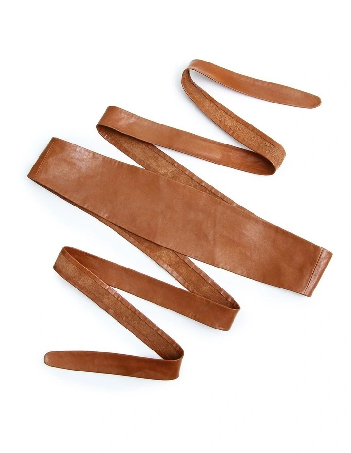 Odyssey Soft Wrap Leather Belt in Brown image 3