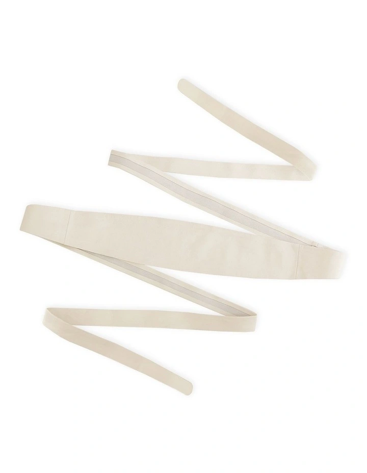Odyssey Soft Wrap Leather Belt in Cream image 1