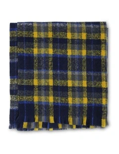 Love Train Scarf in Blue/Yellow Plaid