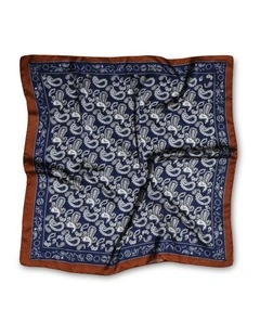 Library Romance Fashion Scarf in Navy/Rust