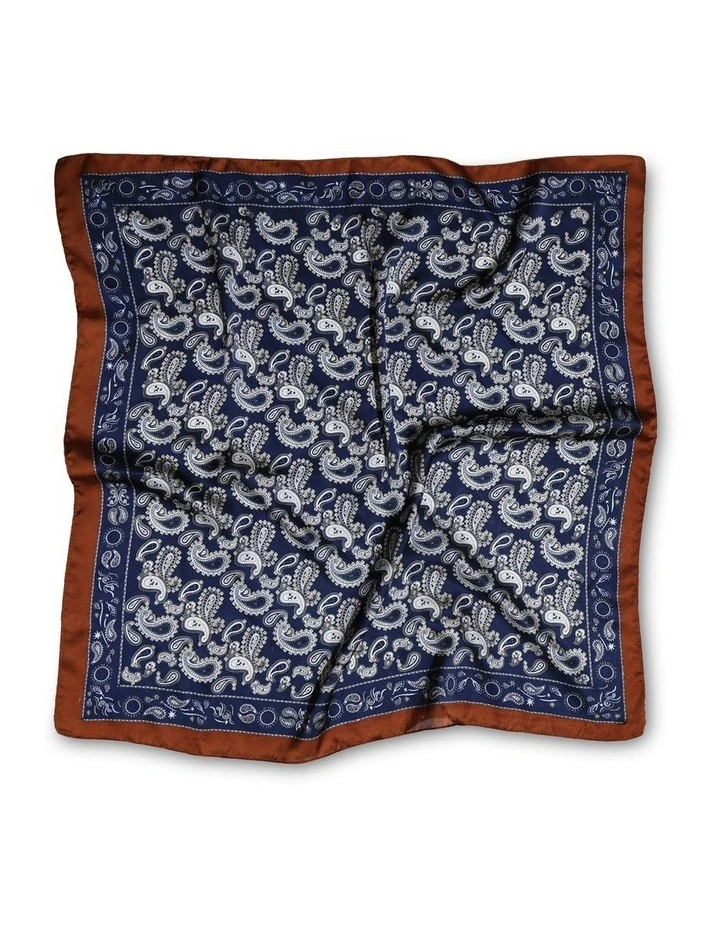 Library Romance Fashion Scarf in Navy/Rust image 1