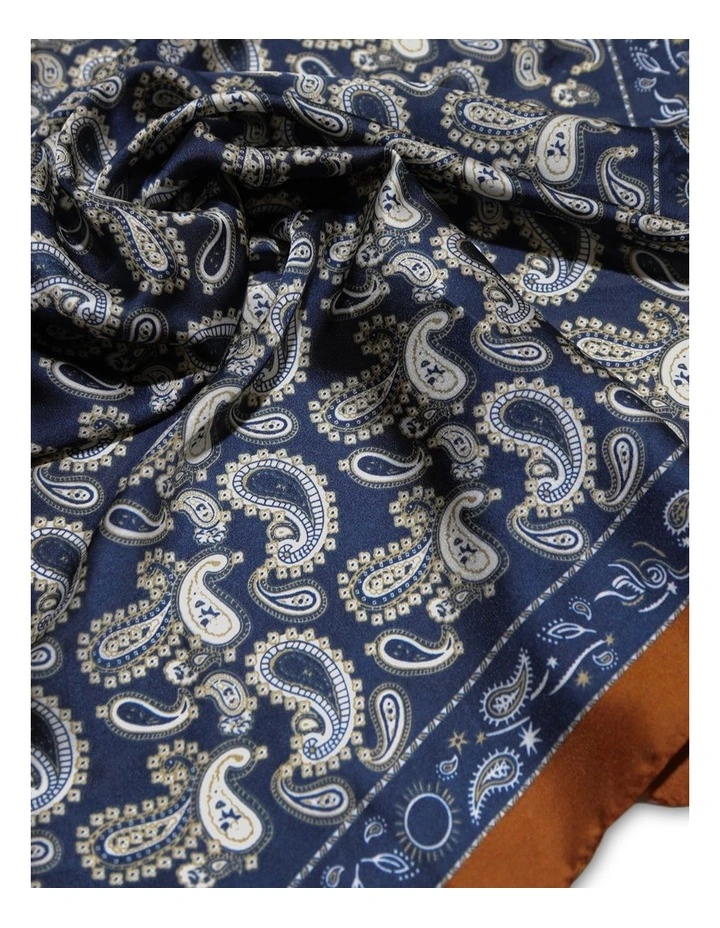 Library Romance Fashion Scarf in Navy/Rust image 2