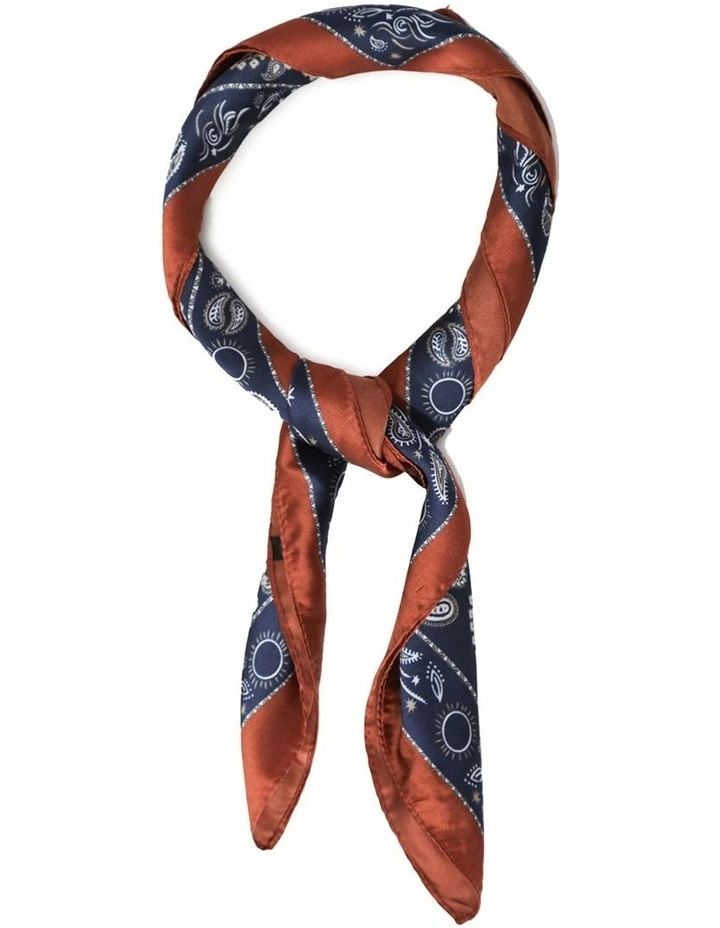 Library Romance Fashion Scarf in Navy/Rust image 4