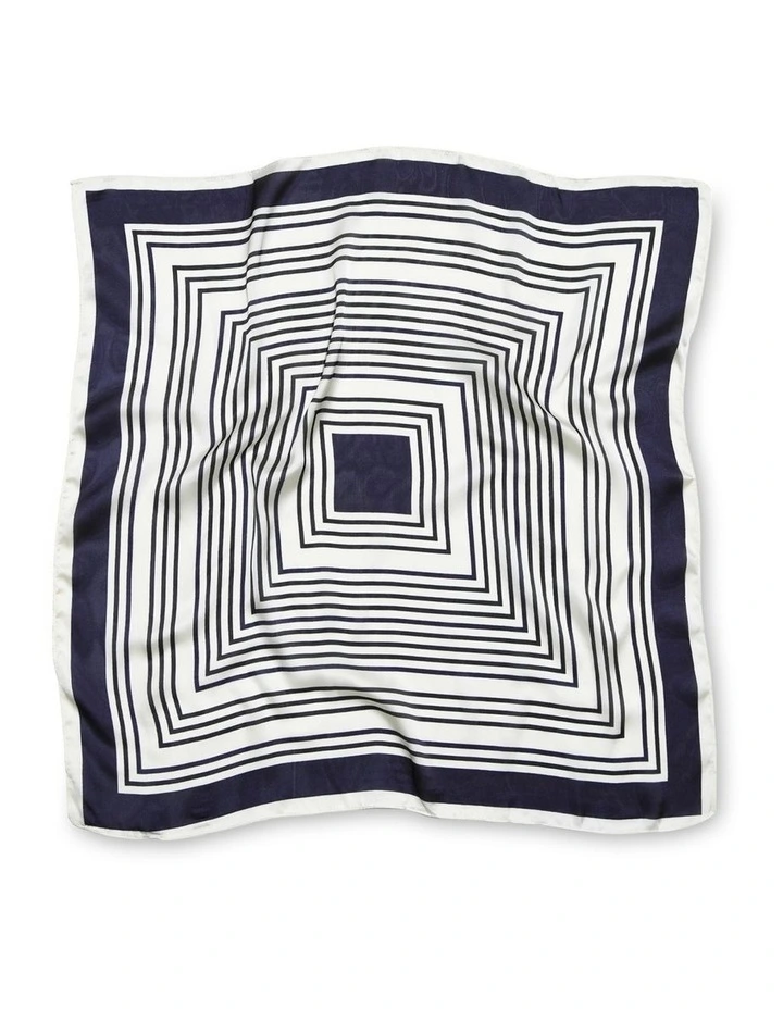 Labyrinth Fashion Scarf in Navy Stripe image 3