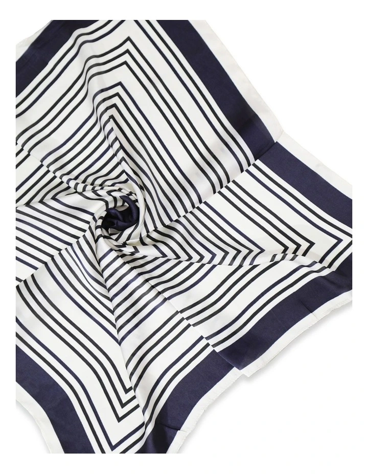 Labyrinth Fashion Scarf in Navy Stripe image 4