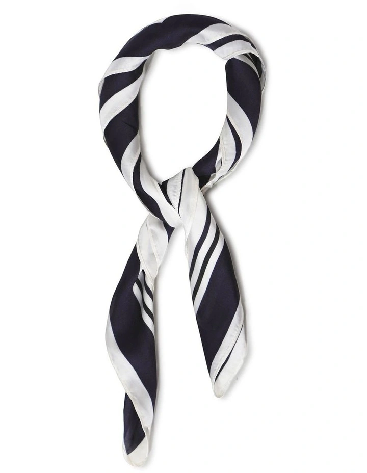 Labyrinth Fashion Scarf in Navy Stripe image 5
