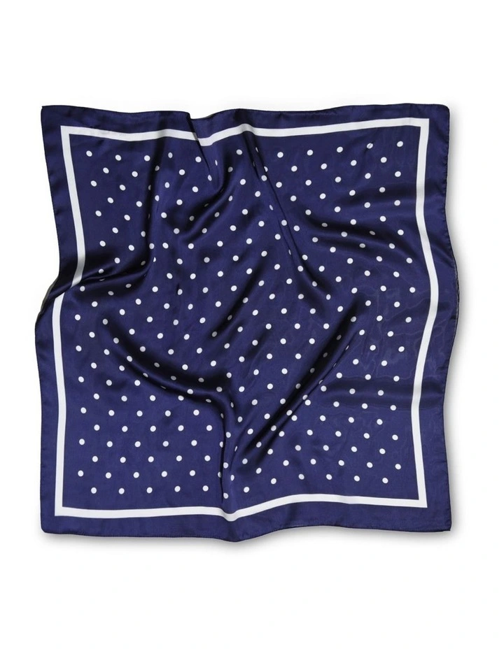 Margot Fashion Scarf in Navy Polka Dot image 1