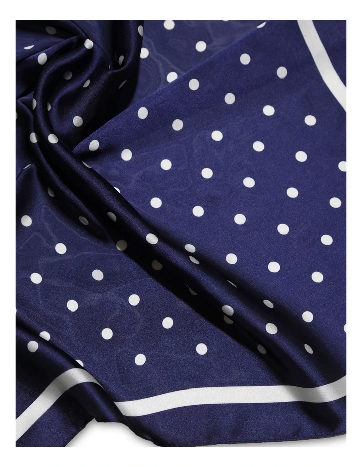 Margot Fashion Scarf in Navy Polka Dot image 2