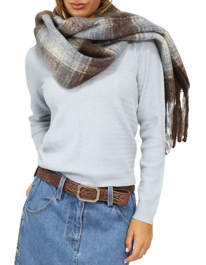 Born This Way Scarf in Brown/Blue image 3