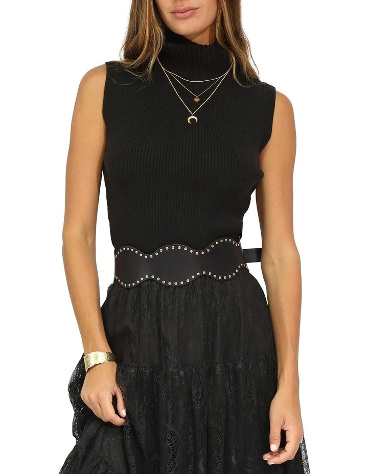 No Other Love Leather Studded Belt in Black image 1