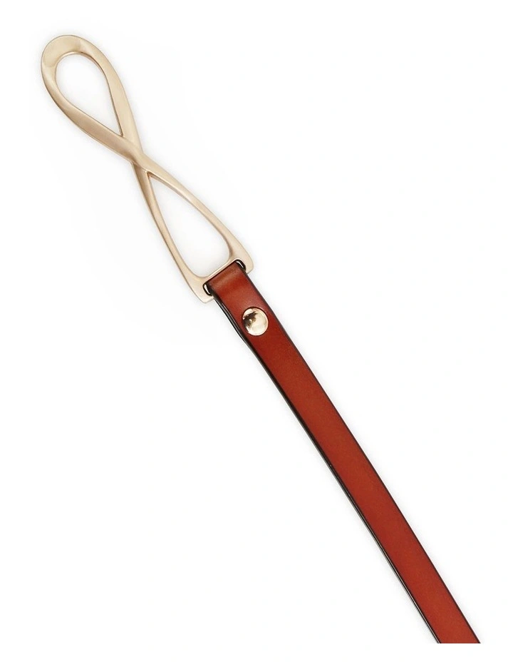 London Mood Leather Tie Belt in Brown image 2