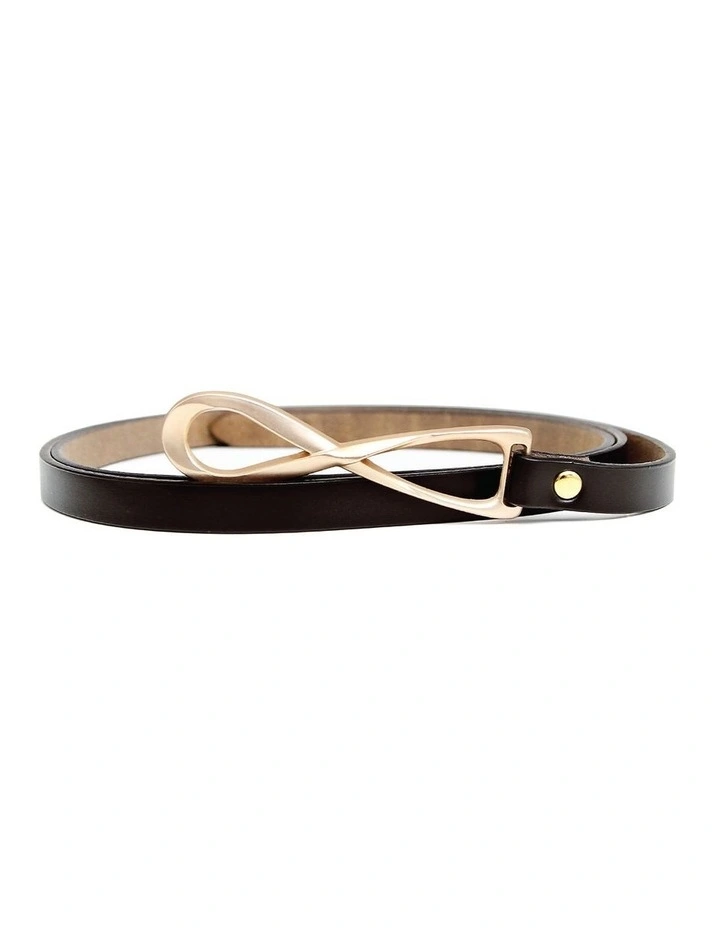 London Mood Leather Tie Belt in Black image 2