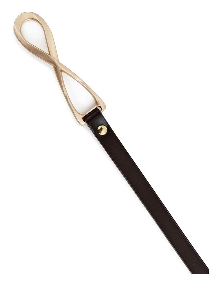 London Mood Leather Tie Belt in Black image 3