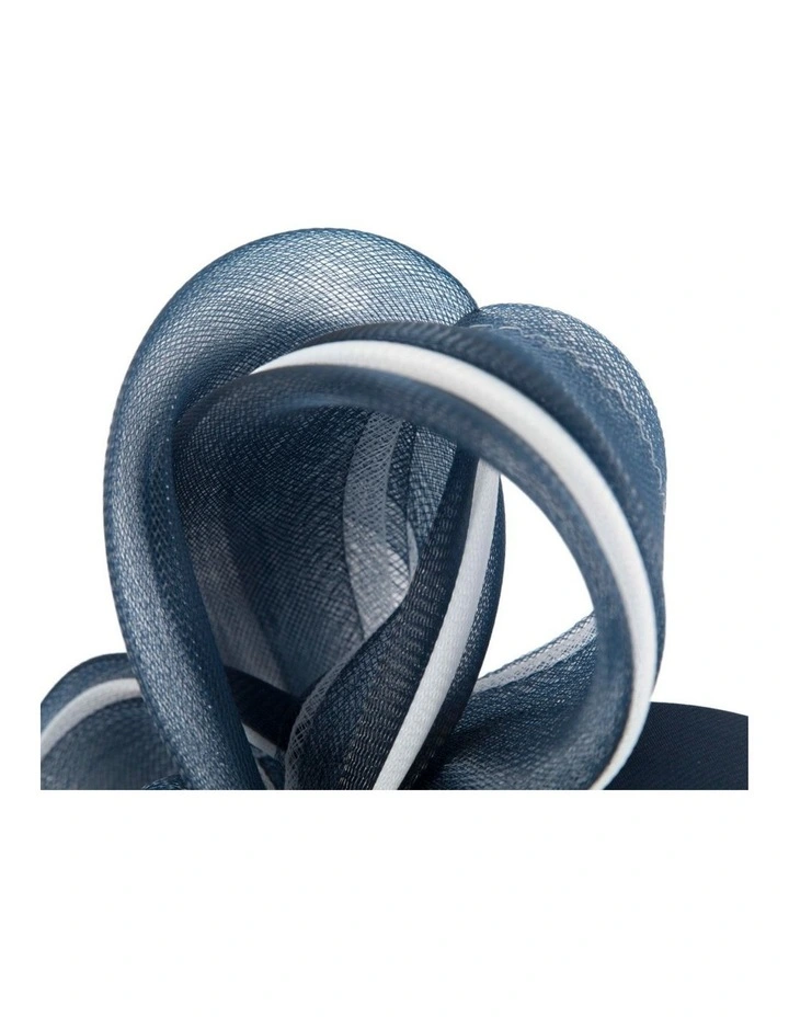 Navy & white crinoline bow fascinator by Fillies Collection S327NWHT image 2