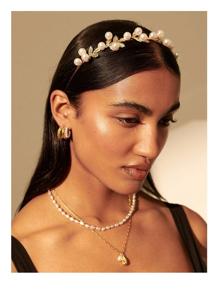 Tiana Pearl Leaf Statement Headband image 4
